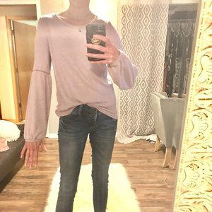Heathered  pink long sleeve super soft sweater
